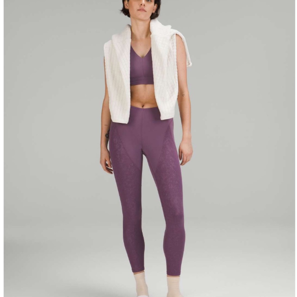 Lululemon lab Embossed Nulu Yoga Tight 25" Tracer Print Emboss Dusty Amethyst Mu